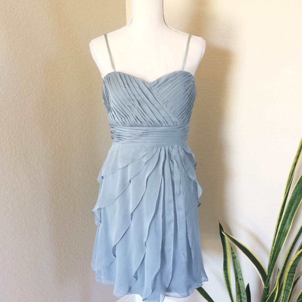 ADRIANNA PAPELL 💍 SLEEVELESS BLUE/GRAY GOWN SZ 6